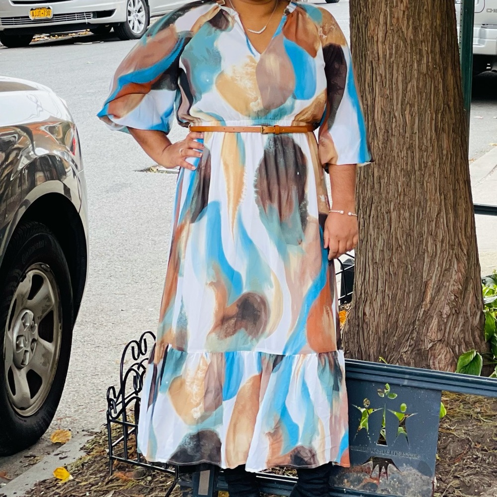 Multi Colored long sleeve Dress